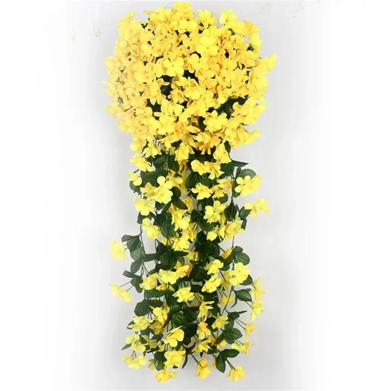 100CM Violet Artificial Flower Party Decoration Simulation Valentine S Day Wedding Wall Hanging Basket Flower Orchid Fake Flower
