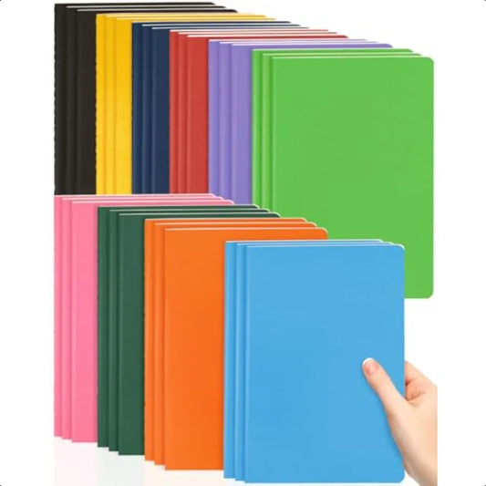 A5 Lined Notebooks Bulk 5.5 x 8.3 Inches Small Journals 30 Packs College Ruled Colored Soft Cover and Thick Paper for School or