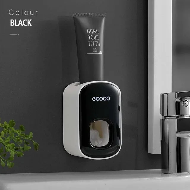 Automatic Toothpaste Squeezer Wall Mount Dispenser Magnetic Toothbrush Holder Bathroom Accessories