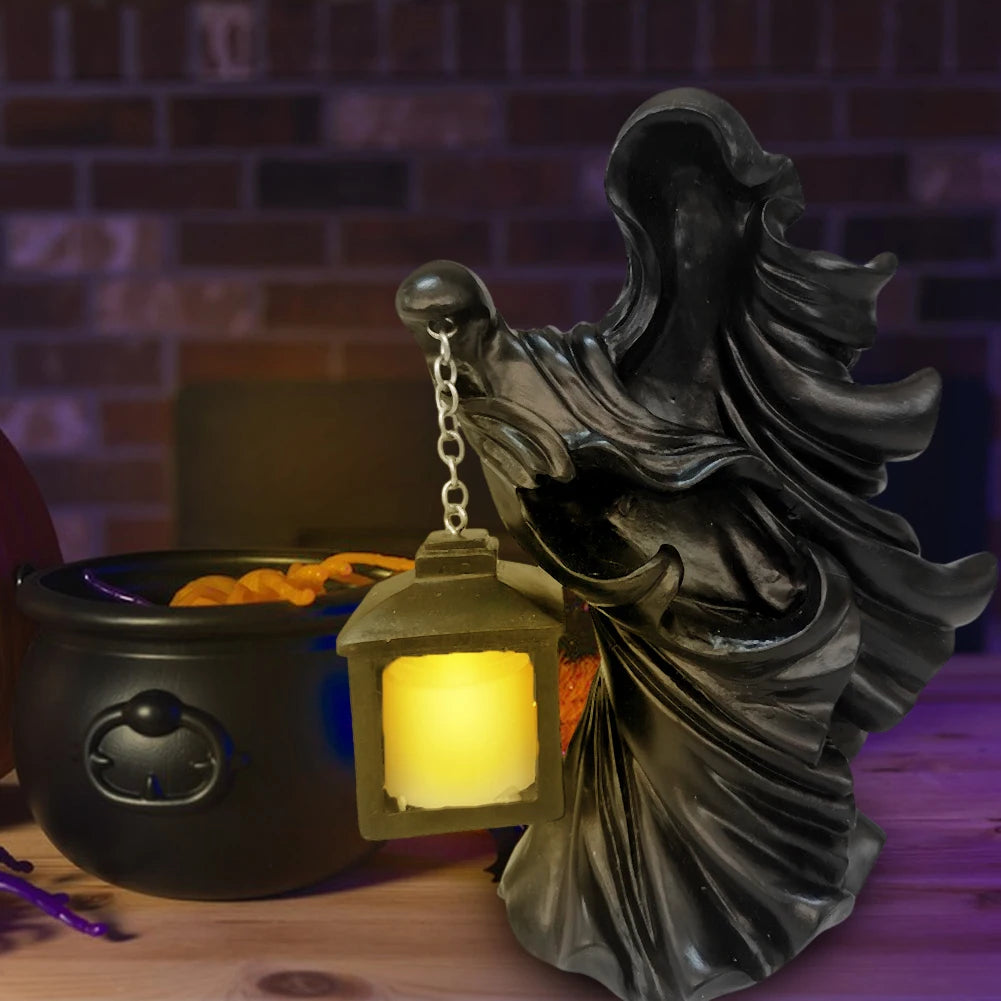 Hell Messenger Lantern Resin Decorative Night Light for Halloween Home Garden Decoration