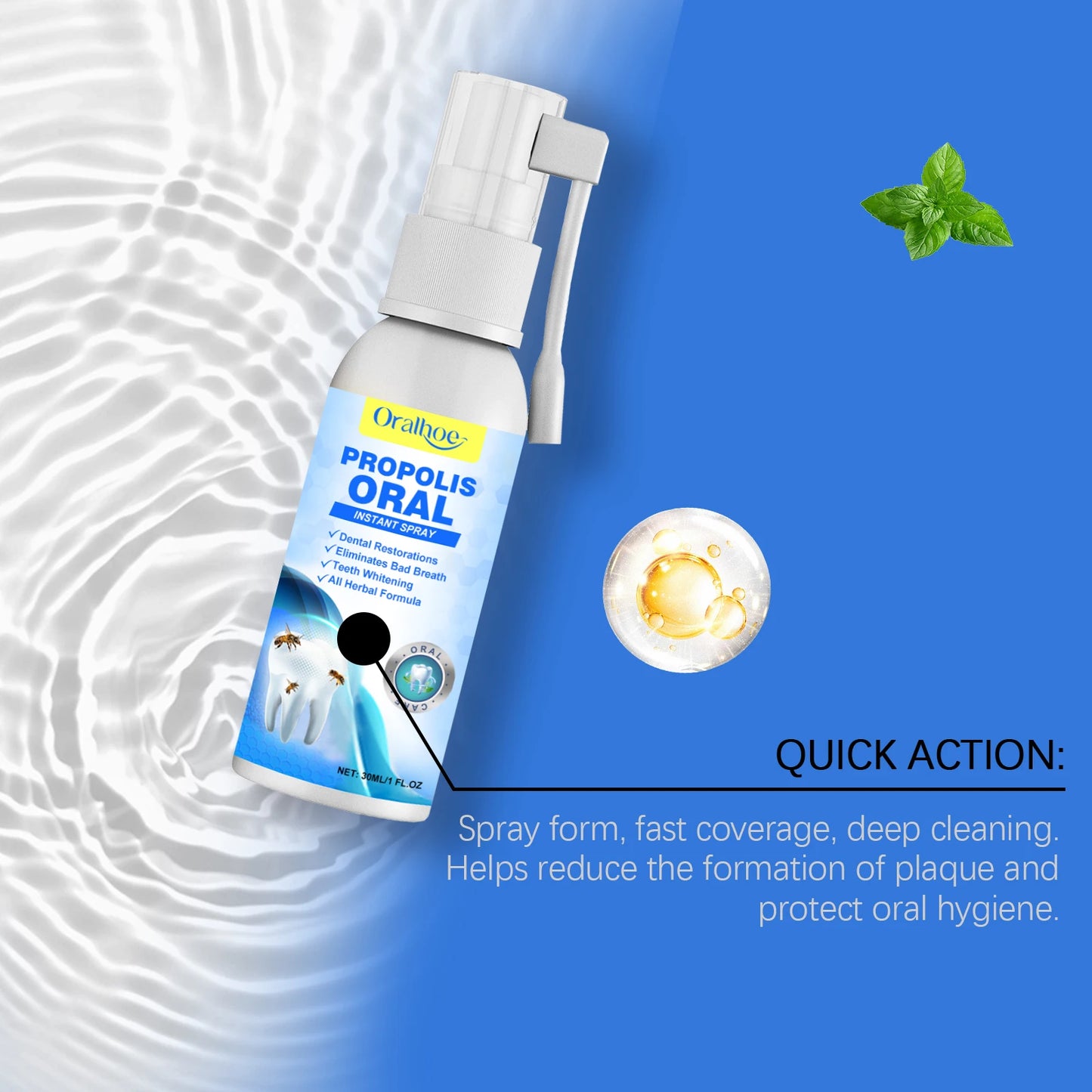 Teeth Whitening Spray to Improve Gum Health,Repair Tooth Whiten Teeth and Fresh Breath.Dry Mouth Treatment Oral Care Spray