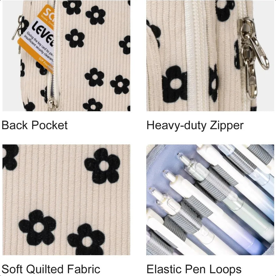 LEDAOU Pencil Case Cute Zipper Pencil Pouch Large Capacity Pencil Bag Organizer School plies for Girls Boys