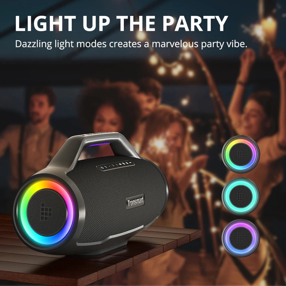 Tronsmart Bang Max Bluetooth Speaker with Three Way Sound System 130W Sync Up 100 Plus Speakers APP Control Guitar Mic Input