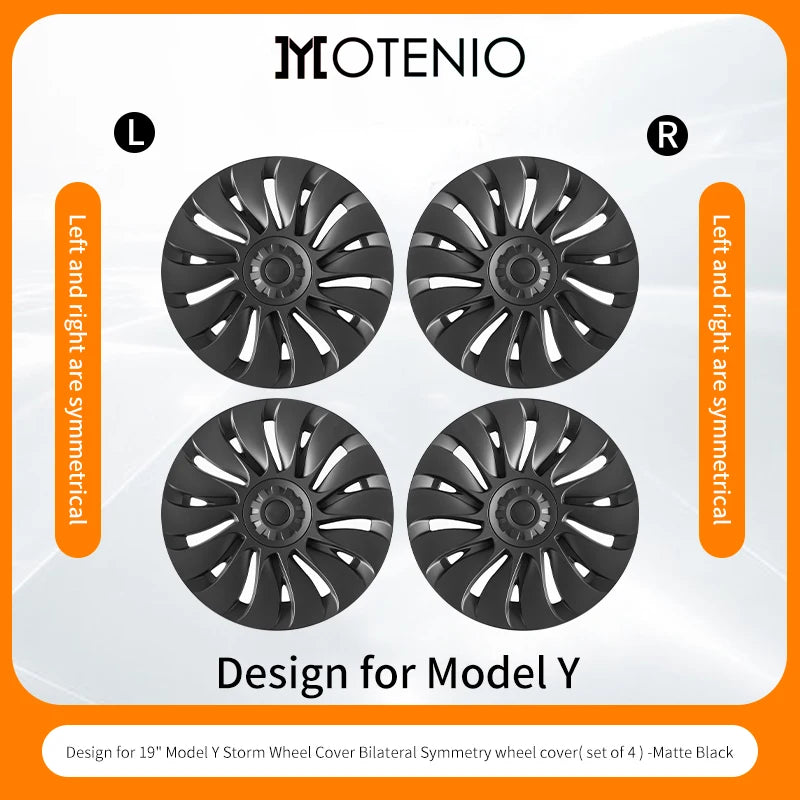 4PCS Wheel Cover Caps for Tesla Model Y 2020 to 2024 Full Coverage 19 Inches Hubcaps Automotive Accessories