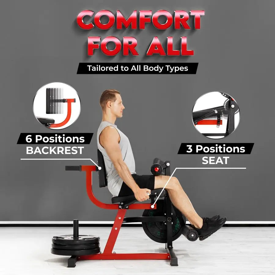 Leg Extension and Curl Machine, Adjustable Leg Machine with Plate Loaded, Leg Extension and Curl Bench for Home Gym Customizable