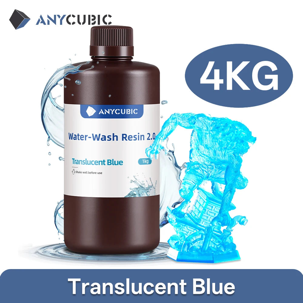 ANYCUBIC 4pcs/lot 405nm Water Washable Resin For LCD 3D Printer Liquid Photopolymer Resin 3D Printing Material