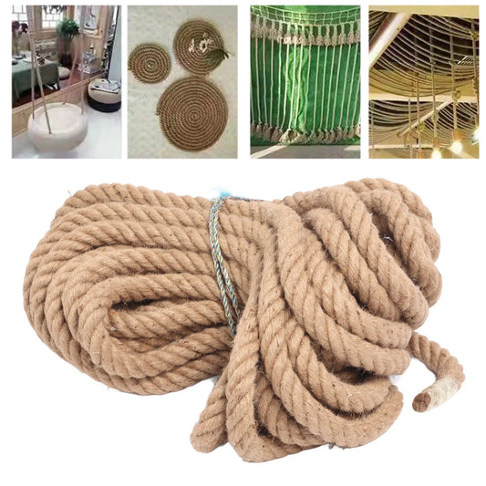 Hemp Rope Thick Hemp Rope Natural Hemp Rope Twisted Yellow Hemp Rope Twisted Natural Thick Jute Rope Hammock Swing Boat Railing