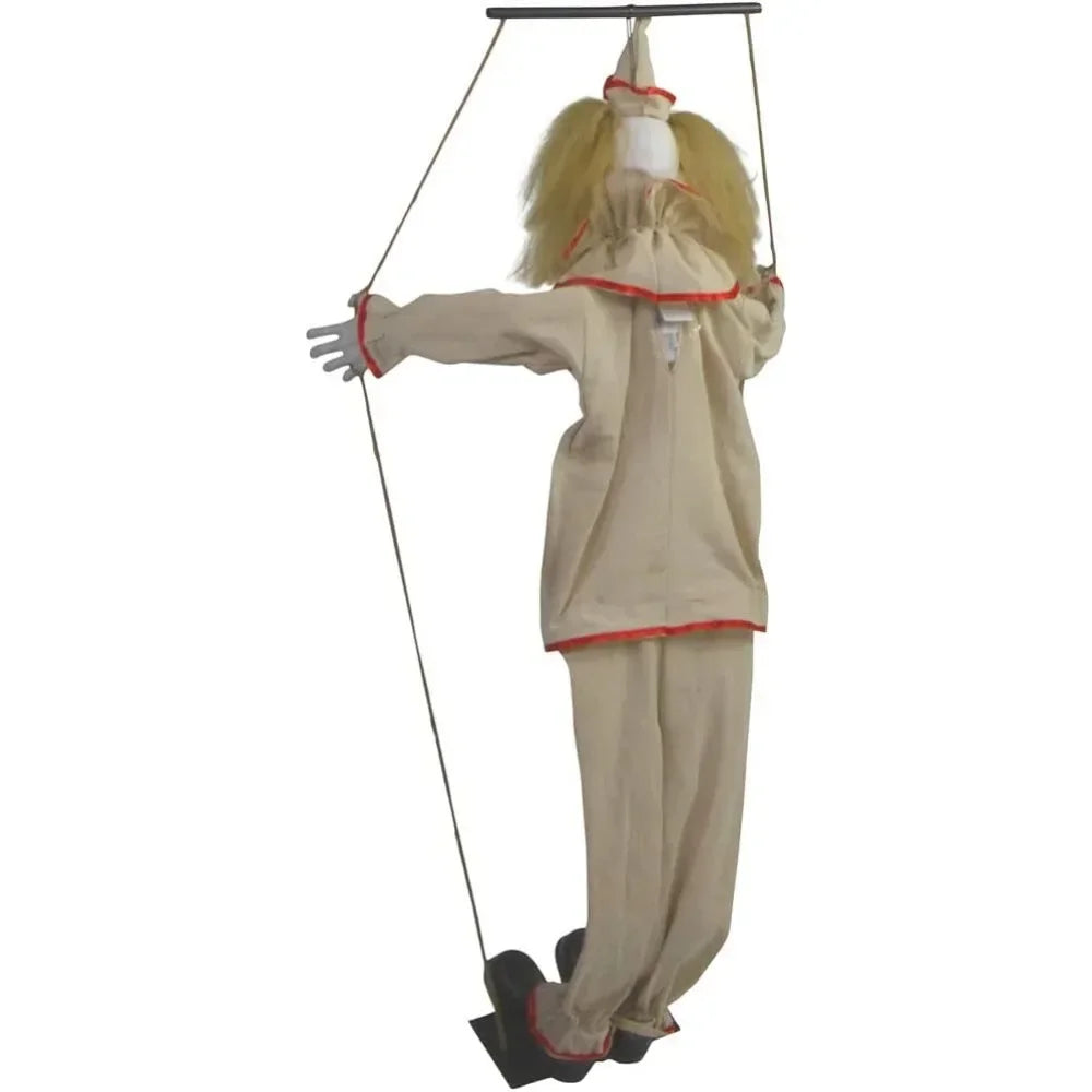 Scary Swinging Talking Clown Halloween Animatronic with Touch Activated Lights and Sounds for Outdoor Decorations