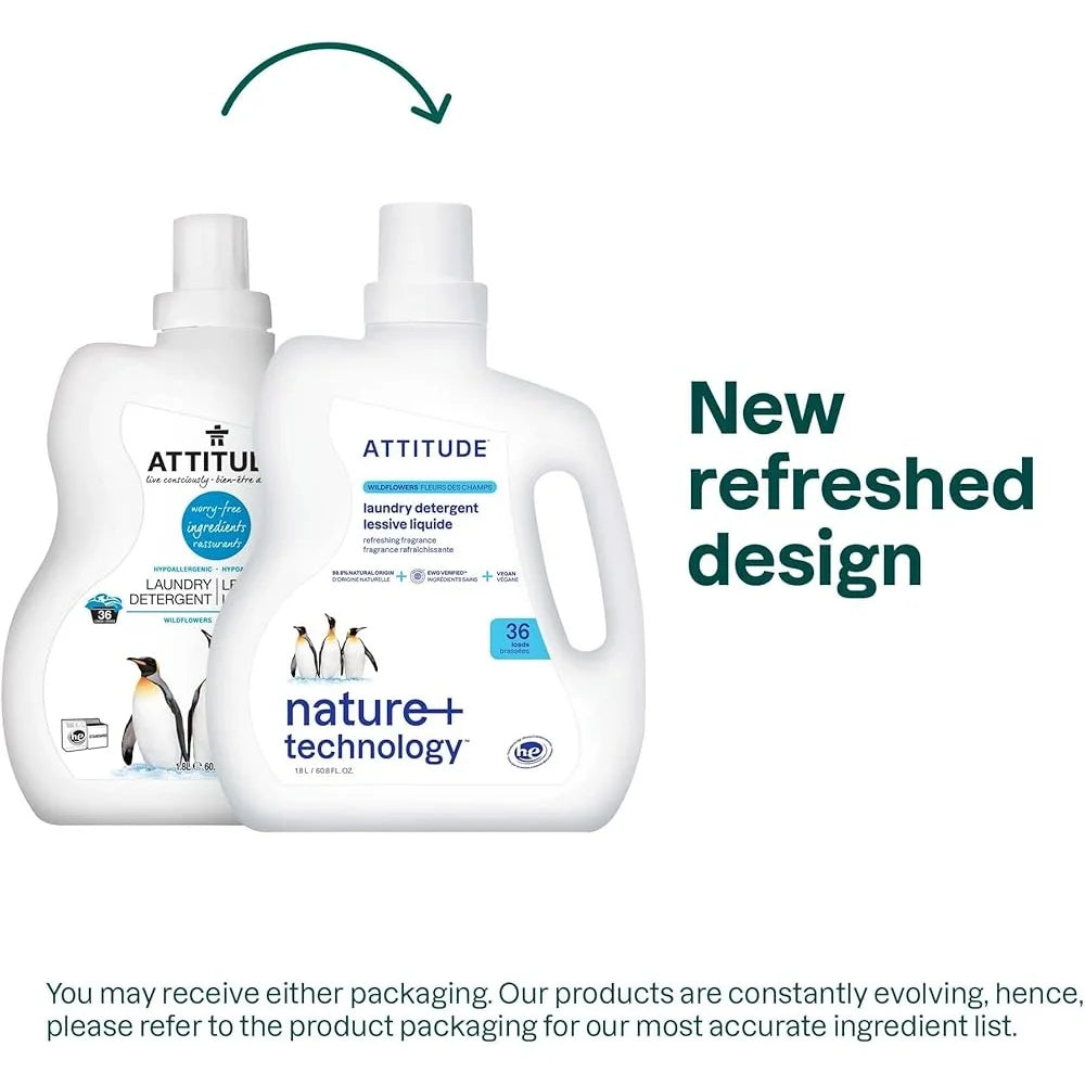 Liquid Laundry Detergent EWG Verified Plant Based Soap 36 Loads Vegan Cruelty-Free Wildflower Scent HE Compatible Eco-Friendly