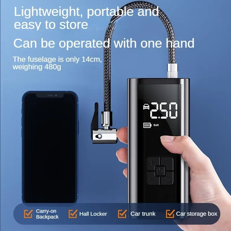 EAFC Portable Tire Inflator Rechargeable Electric Air Compressor for Car Bicycle Football Ball Pump