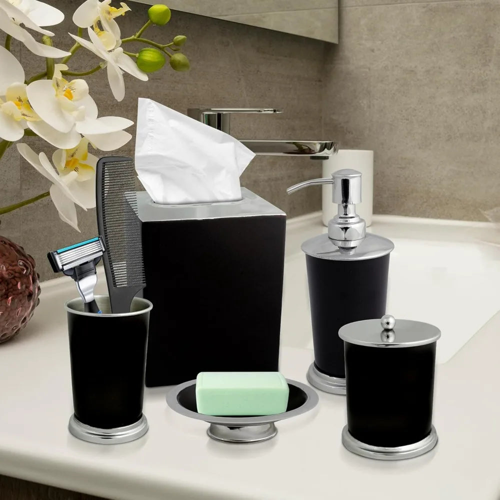 Set of 5 Bath Accessories for Home Decor, Soap Box