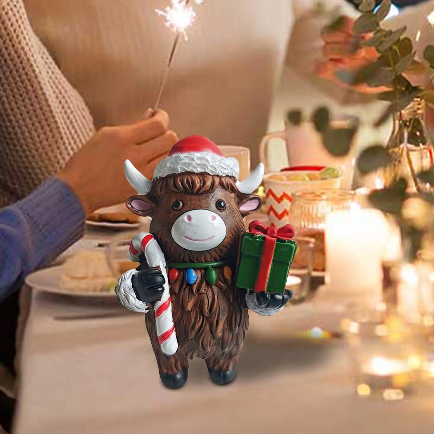 Highland Cow Figurines Highland Cow Figurines Home Decor Christmas Rustic Cute Ornament For Dorm Farmhouse Bathroom Classroom