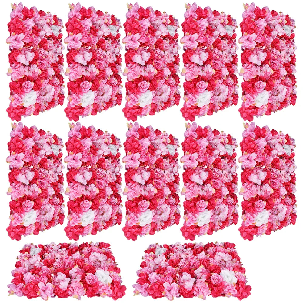 Artificial Flower Wall 12 pcs Artificial Silk Flower Wall Panel Wedding Photography Venue for Wedding Party Holiday Celebration