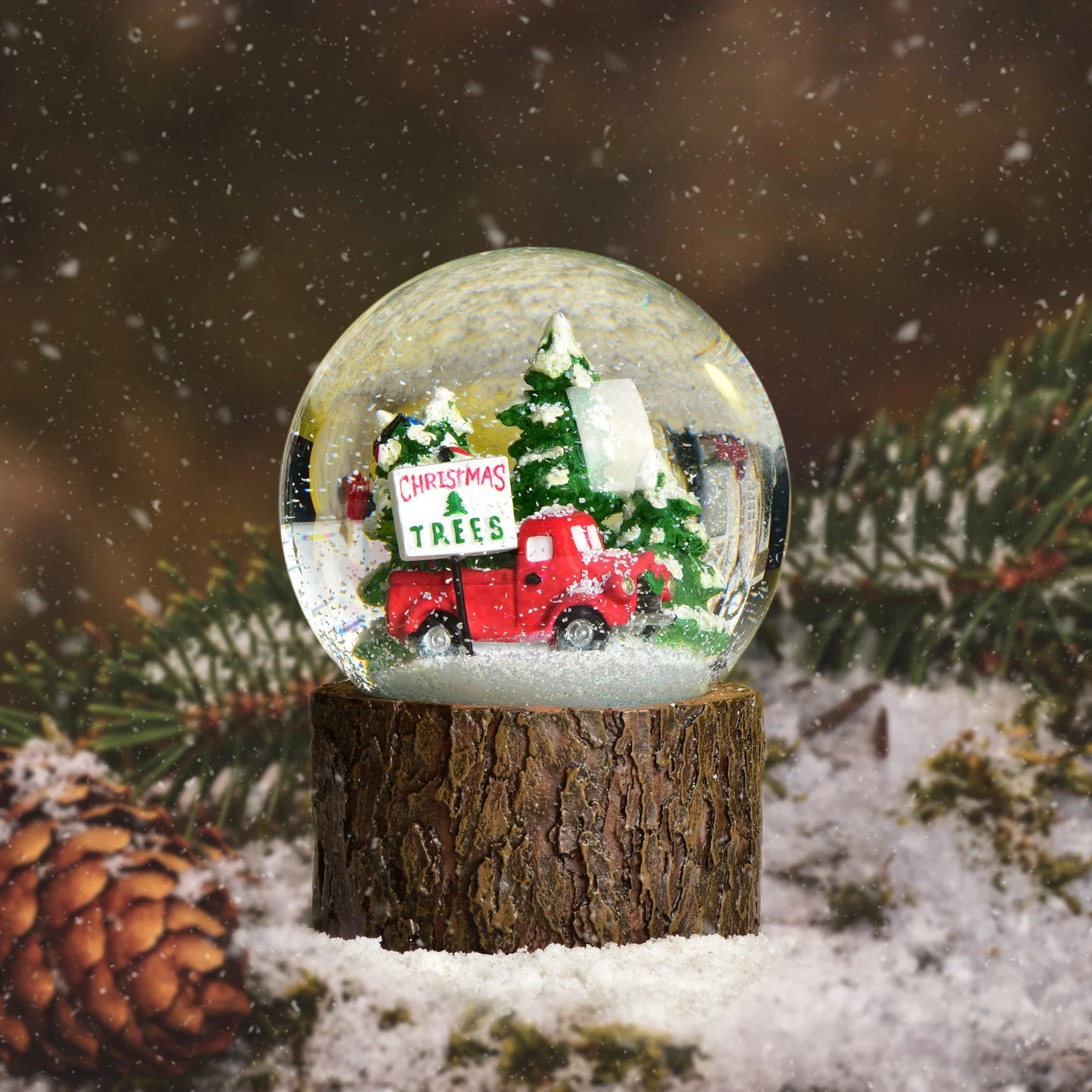 New Resin Christmas Crystal Ball Snowfall Music Box Santa Claus Snowman Interior Desktop Ornament Festive Atmosphere Decoration