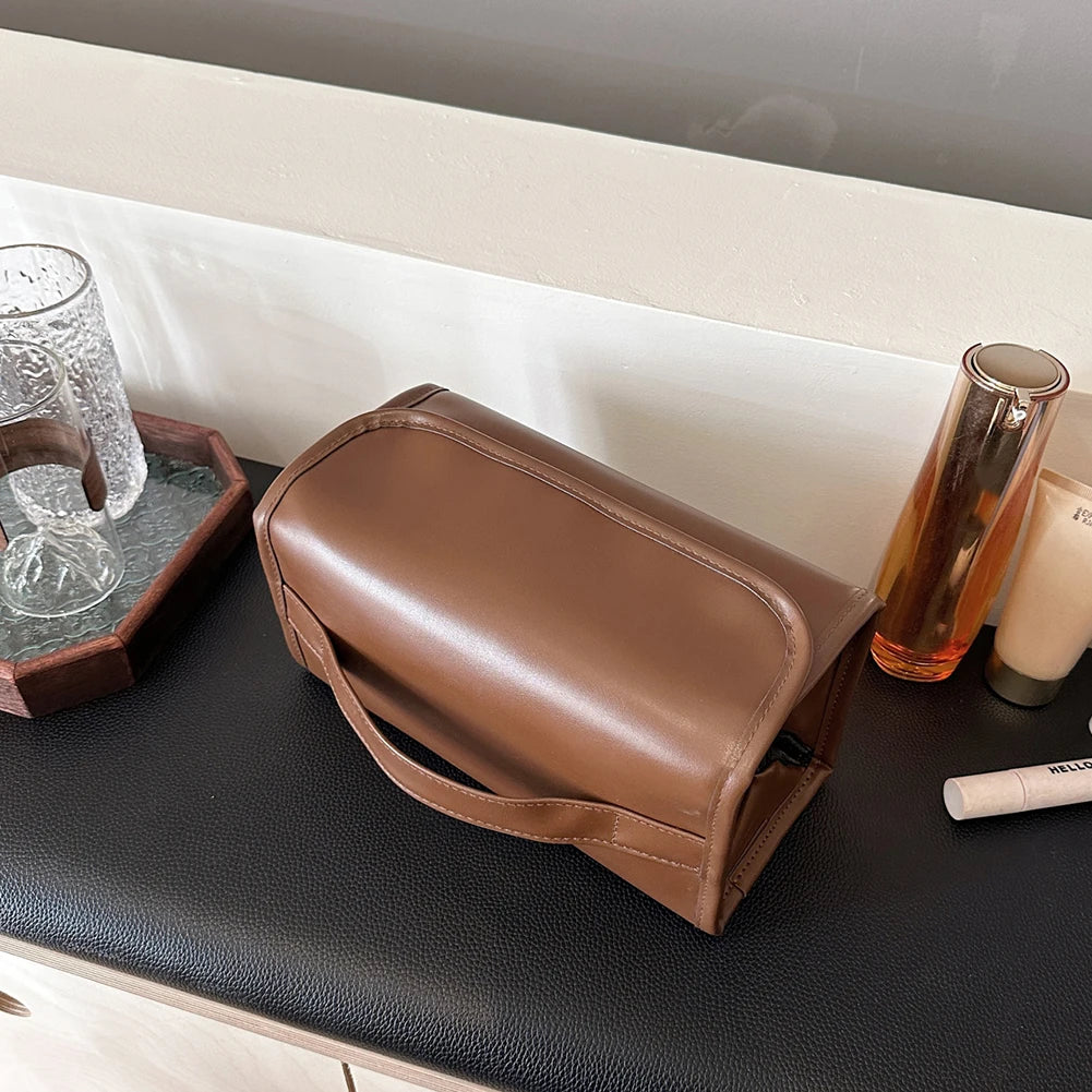 4 In 1 Foldable Makeup Bag PU Leather Cosmetic Bag Waterproof Travel Toiletry Bag Detachable Makeup Storage Bag for Women and Girls