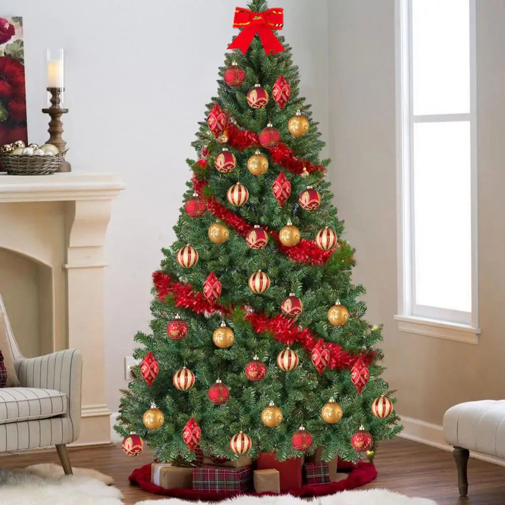 180cm Artificial Christmas Tree, Christmas Holiday Pencil Tree with Thick Branch Tips, Winter Party Decoration with Iron Base, E