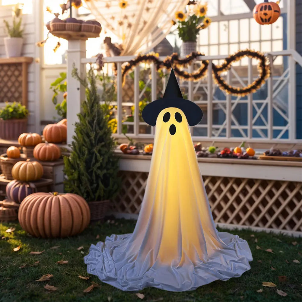 Light Up Ghost Halloween Decor Scary Standing Ghost Decorations for Front Door Porch Yard Home Party