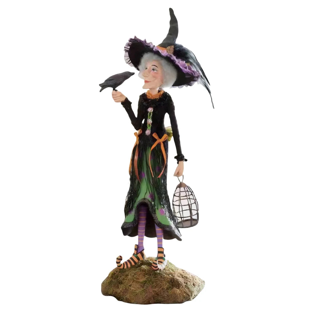 Halloween Witch Statue Resin Creative Desktop Ornament Home Decoration Sculpture for Living Room Bedroom