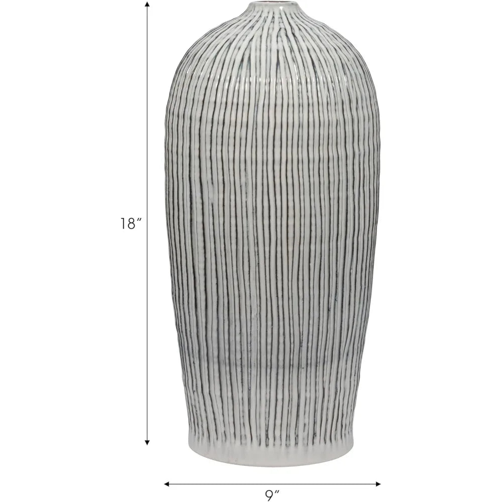 Decorative Ceramic Vase for Living Room Decor - Flawless Style for Home, Room, and Table Decor Accent - Modern Flower Vase