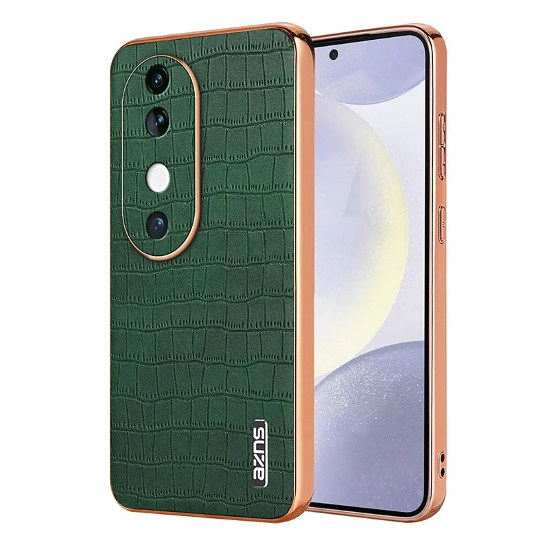 Luxury Fashion Crocodile Pattern Electroplating Design Leather Phone Case for VIVO S19 Pro S18 S17 Pro V30 V29 Pro Back Cover