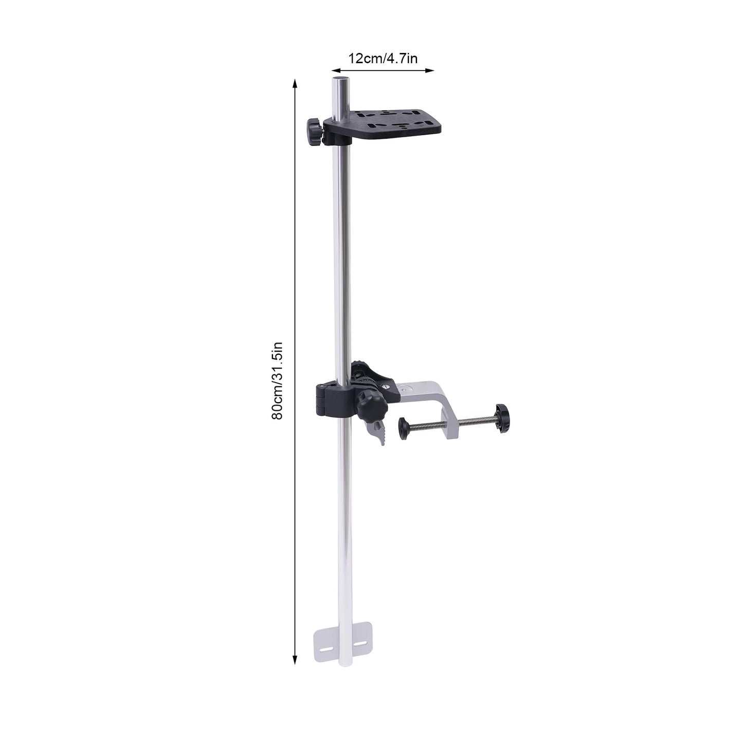 Portable Transducer Mount,Universal 360° Adjustable Rotating Fish Finder Mount Transducer Pole Mount for Boat Canoe Kayak