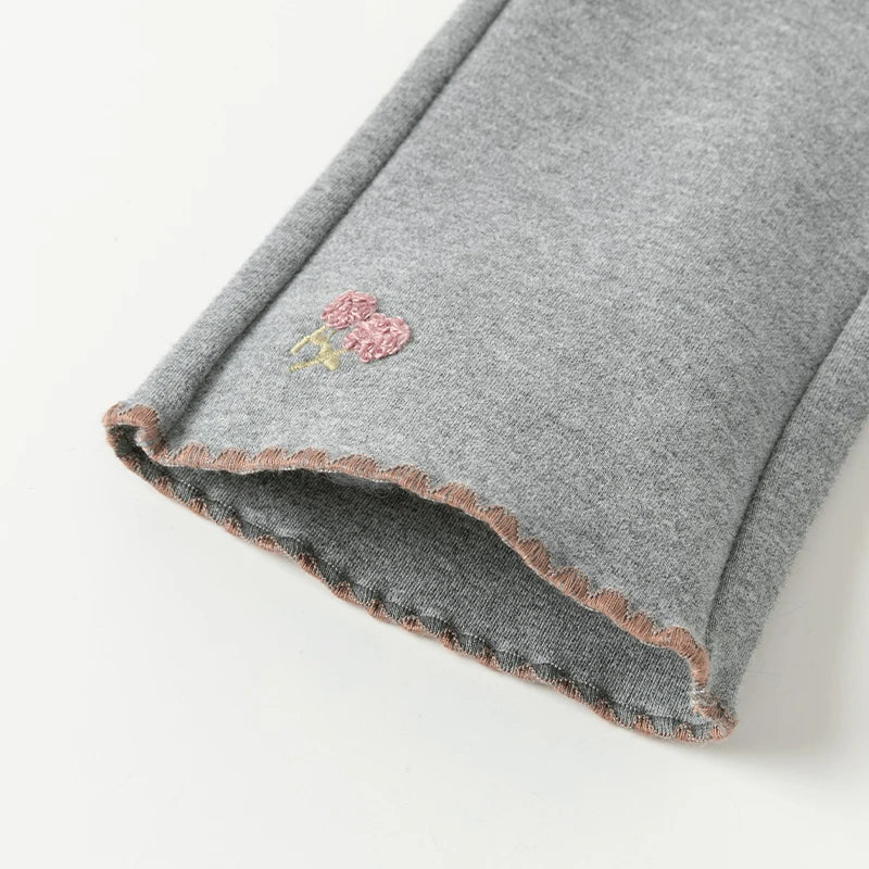 Dave Bella Girls Spring Autumn Trousers Casual Loose Baby Straight Pants for Children Cotton Knitted Leggings DB3241417