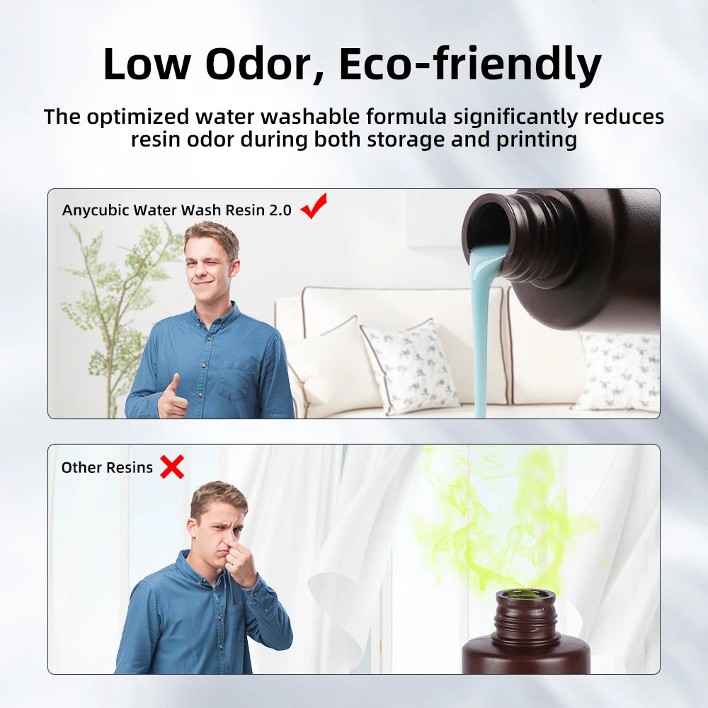 ANYCUBIC 4pcs/lot 405nm Water Washable Resin For LCD 3D Printer Liquid Photopolymer Resin 3D Printing Material