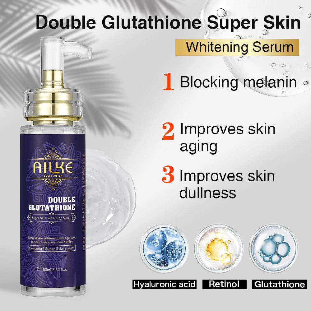 Ailke Hydrating and Brightening Serum for Dark Spots Fine Lines and Wrinkles with Collagen and Glutathione