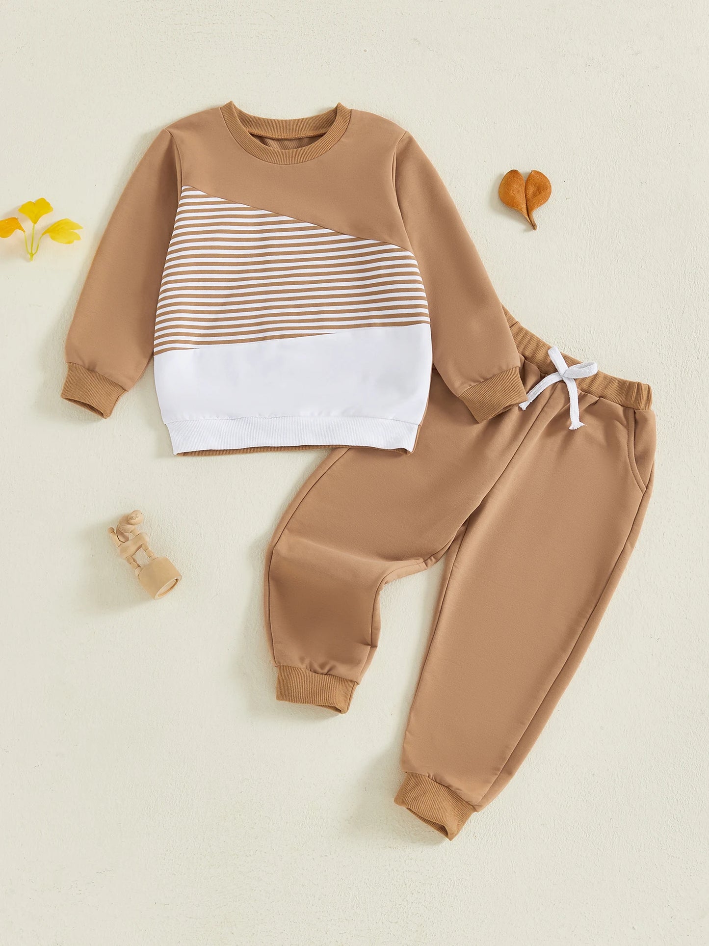 Baby Girl Autumn Winter Outfit Floral Print Hoodie Pullover Elastic Waist Pants 2 Piece Set Toddler Clothing Set