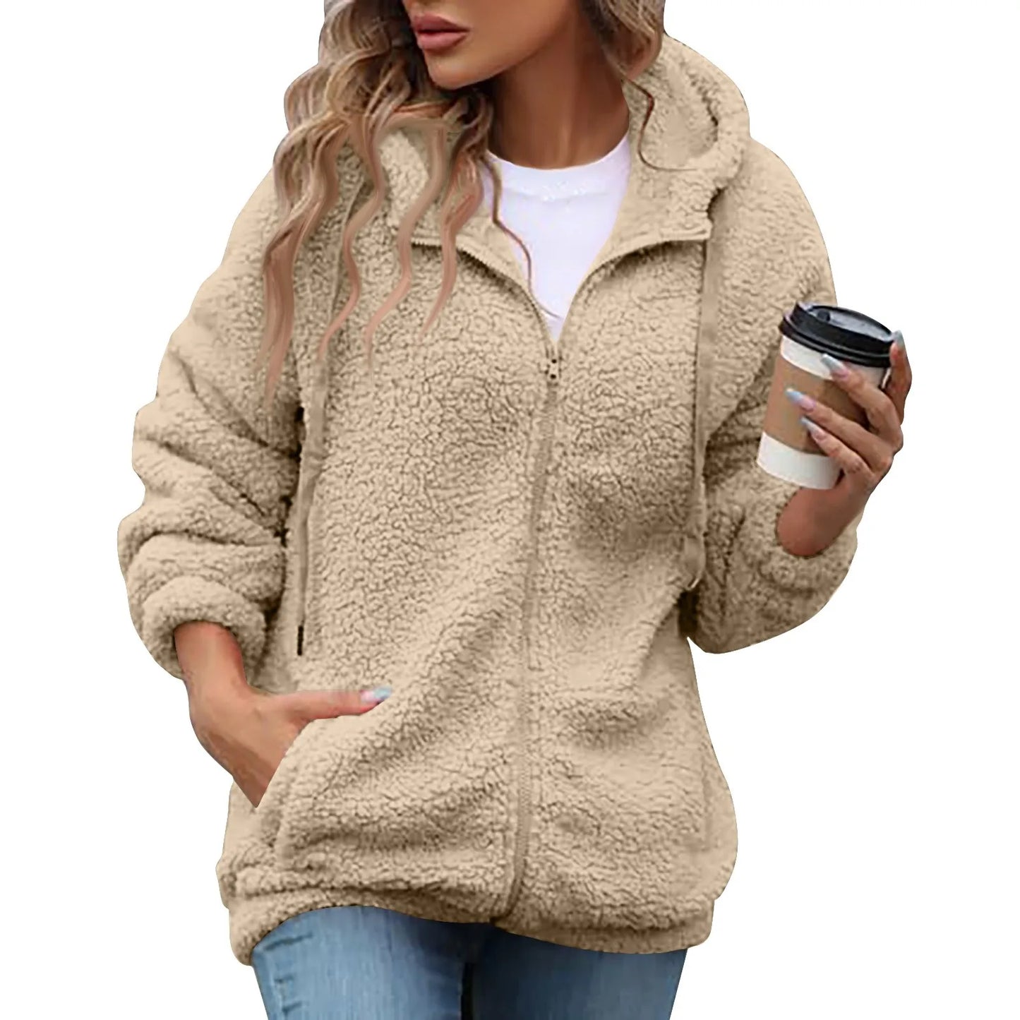 Women's Fleece Coat Winter Warm Thicken Jacket Wear Fleece Coats Fleece Jackets Warm Coat Fashion High Street Female Outerwear