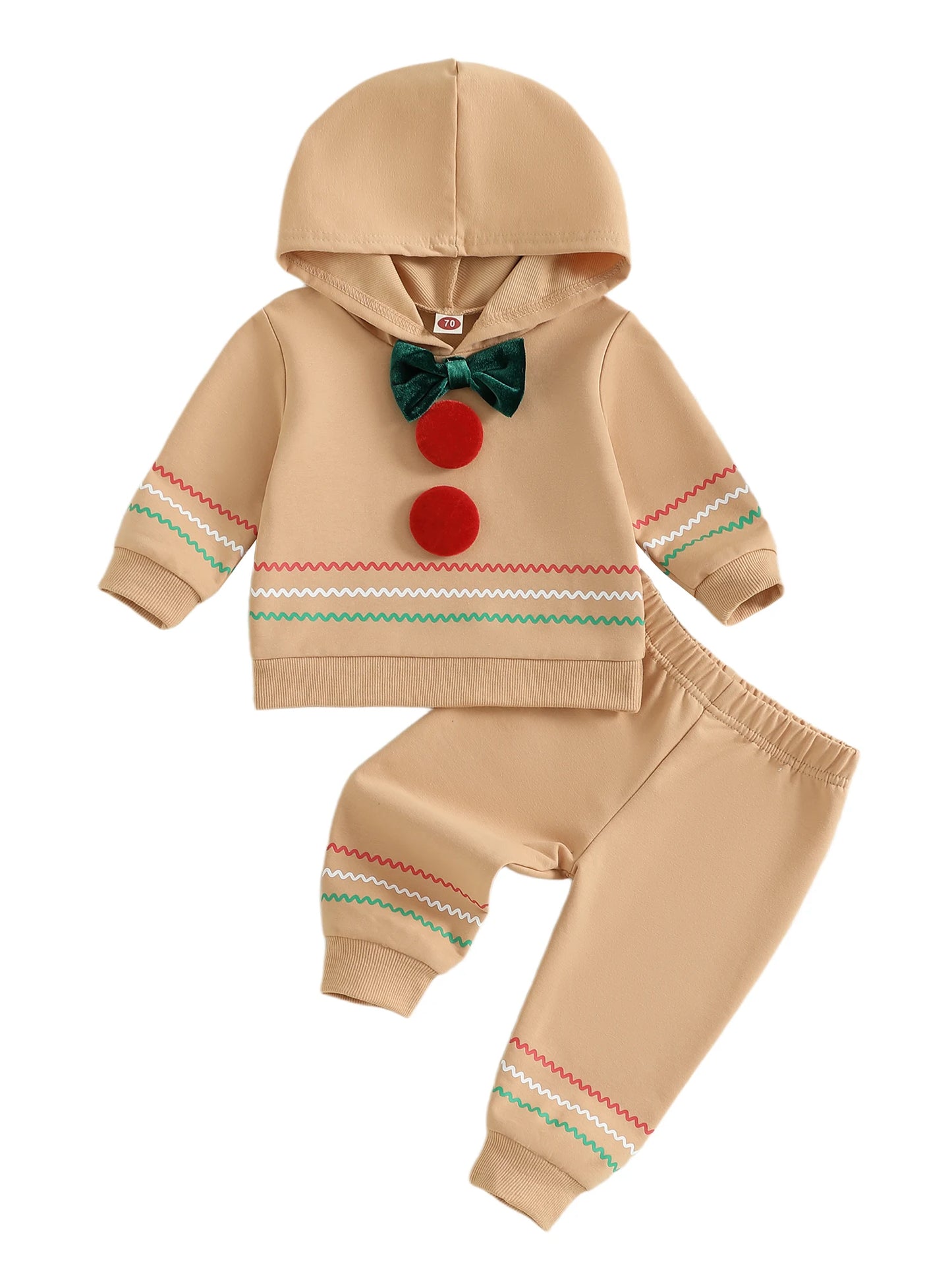 Toddler Christmas Outfit Santa Claus Long Sleeve Hooded Sweatshirt and Elastic Pants 2 Piece Clothes for Baby Boy