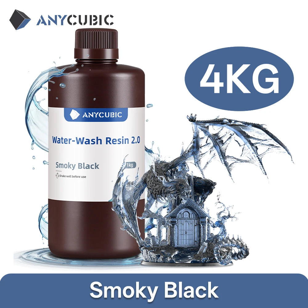 ANYCUBIC 4pcs/lot 405nm Water Washable Resin For LCD 3D Printer Liquid Photopolymer Resin 3D Printing Material