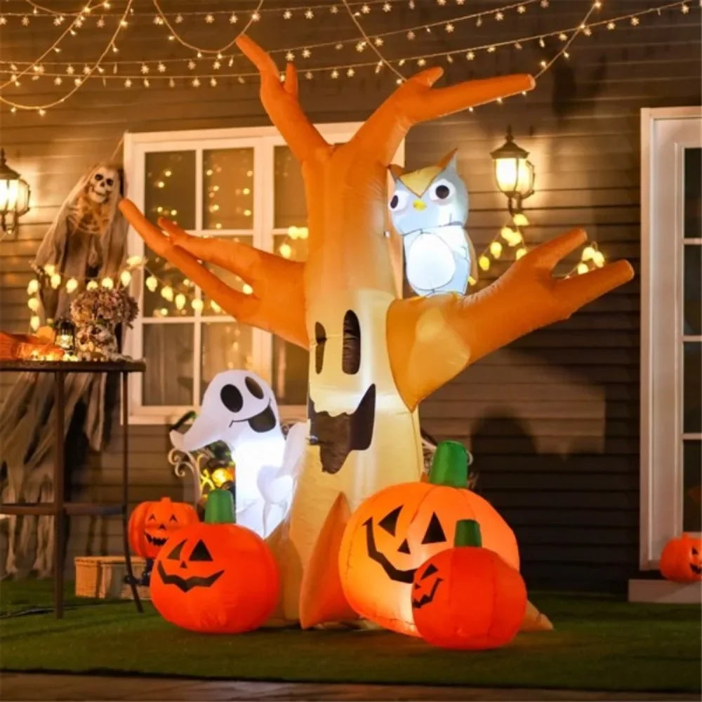 7.5 Ft Tall Inflatable Scary Ghost Tree Halloween Decoration