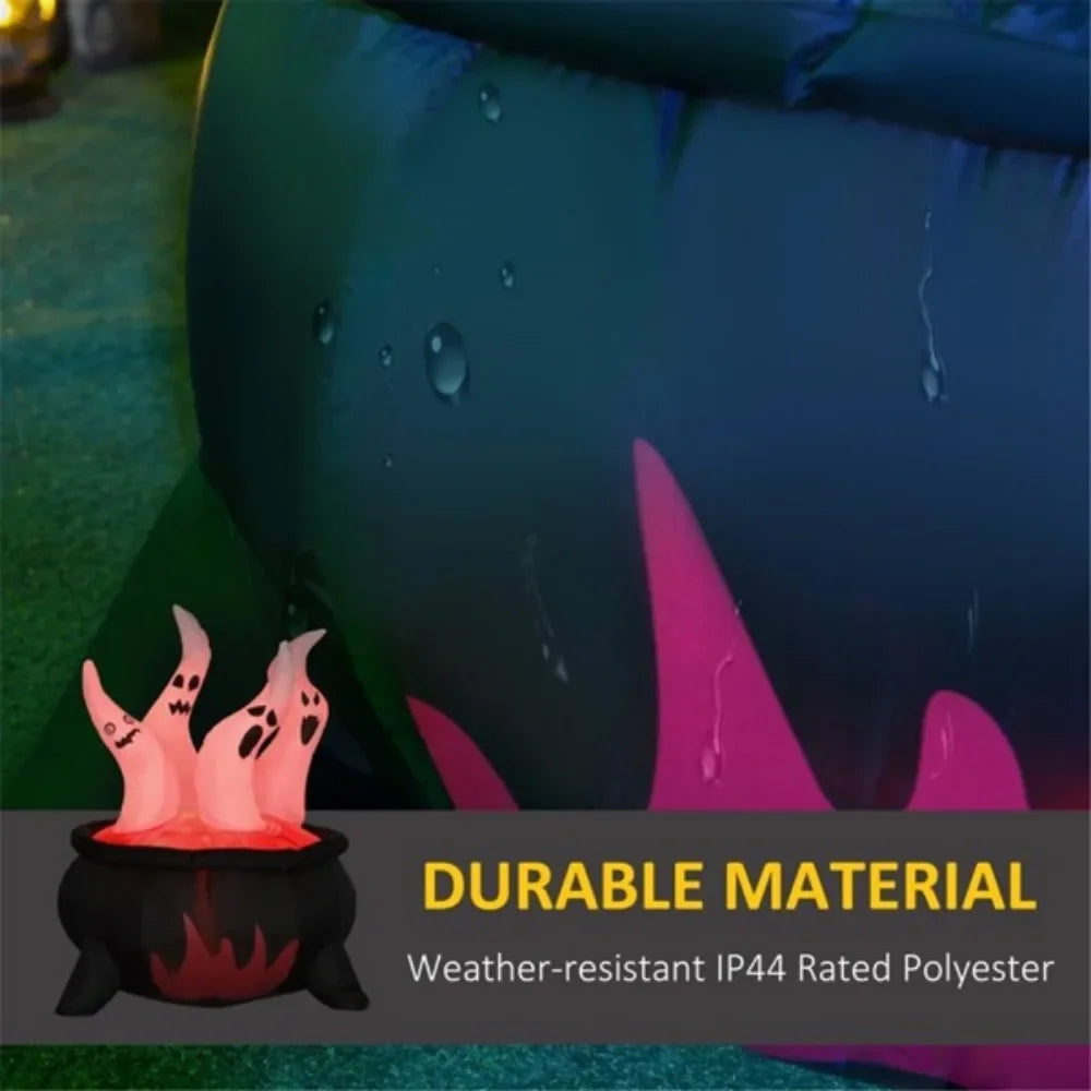 Halloween Decoration Horrible White Ghosts in Red Cauldron Inflatable