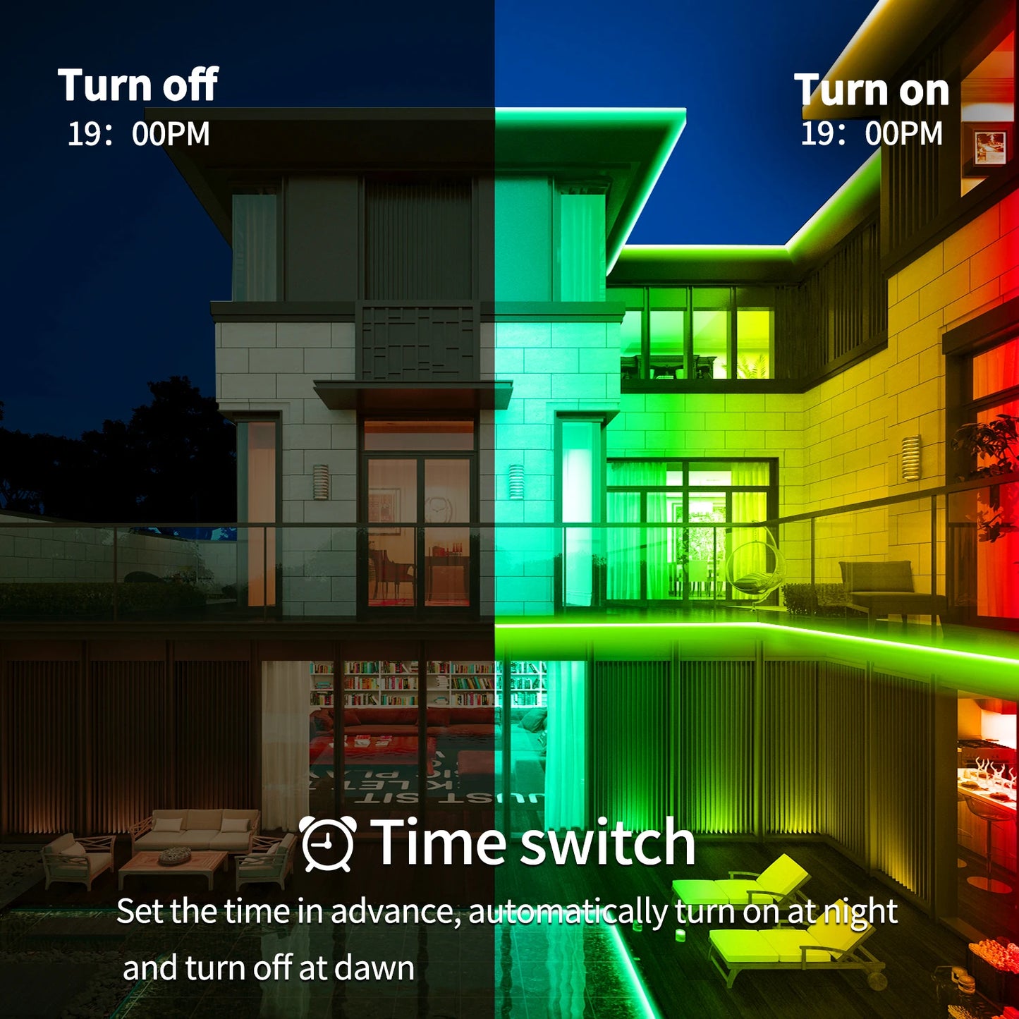 200ft Outdoor LED Strip Lights Waterproof IP68 RGB Light Strips with Remote and App Control Music Sync