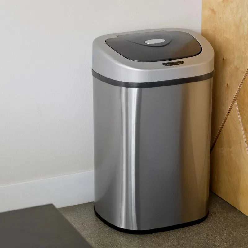 Nine Stars 21.1 Gallon Touchless Trash Can with Motion Sensor Stainless Steel Kitchen Waste Bin Eco Friendly Liner Included