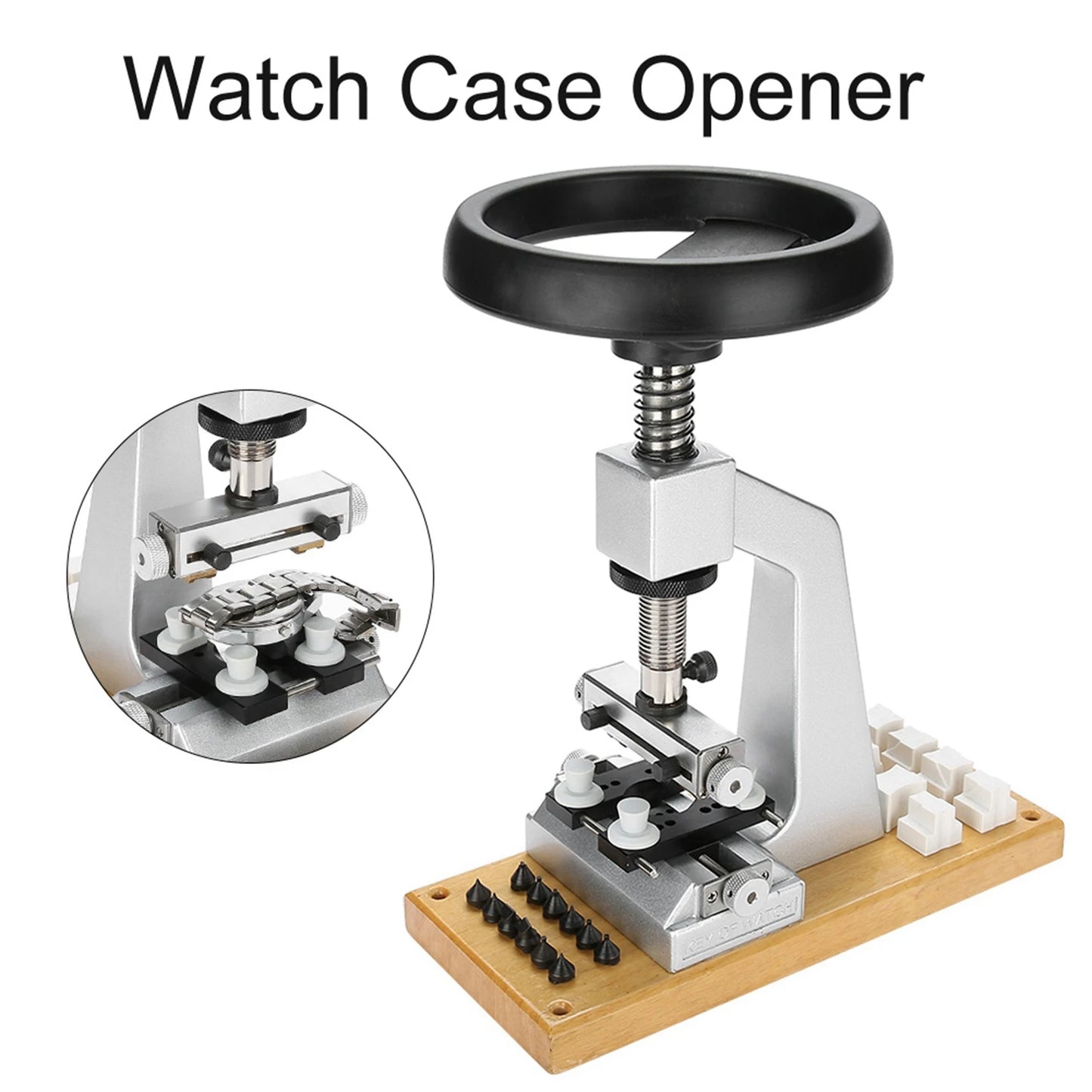 Watch Case Opener Bench Tool for Wristwatch with 6 Dies for Disassembly and Assembly