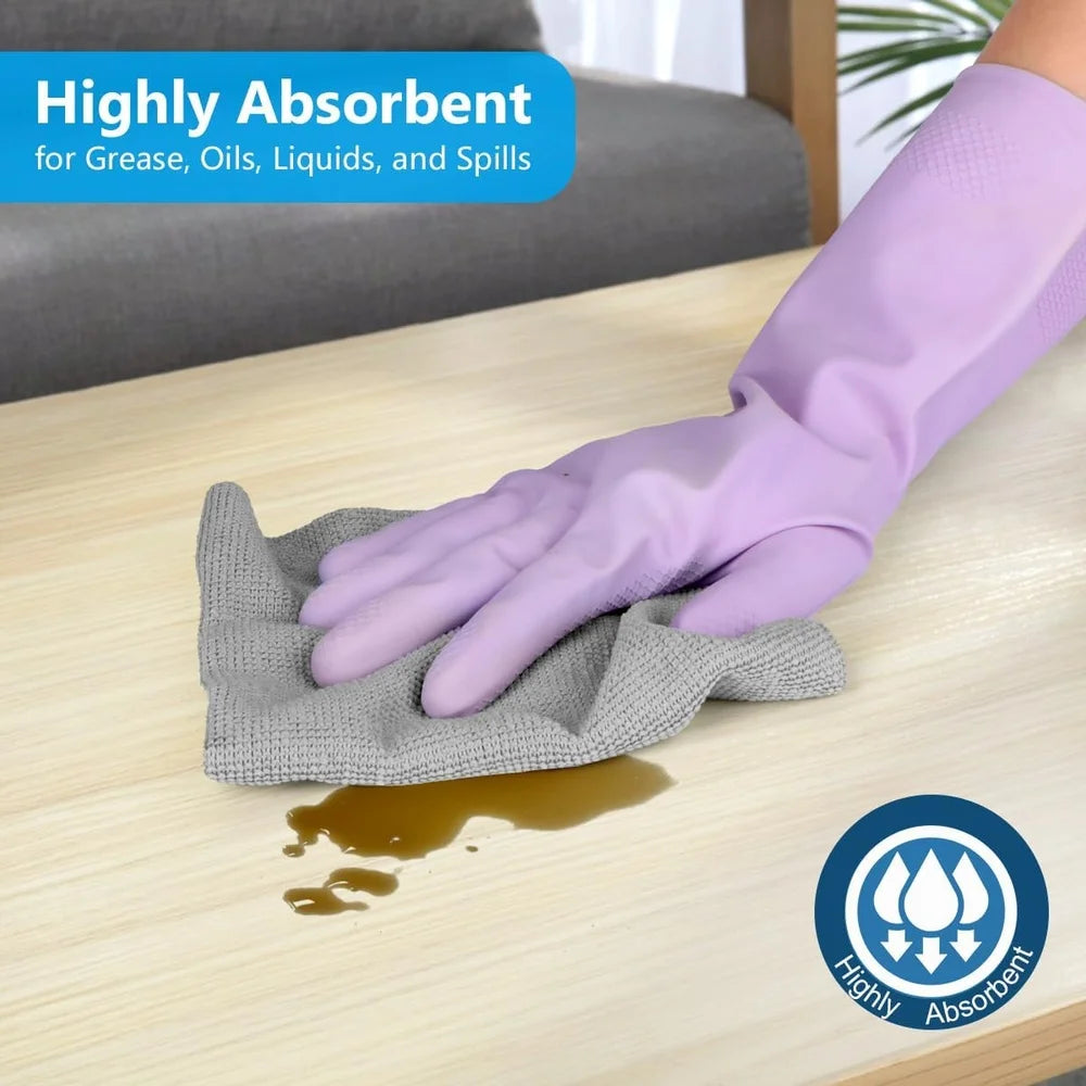 Microfiber Cleaning Cloths 100 Pack Ultra Absorbent Lint Free Reusable Rags Home Kitchen Car Garage Cleaning