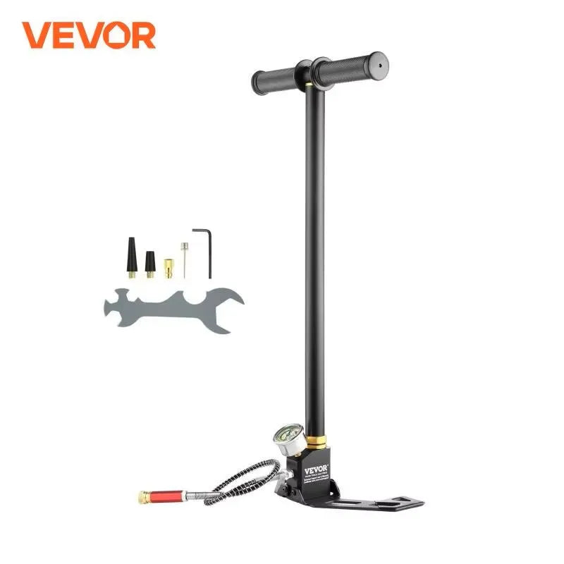 VEVOR 3 Stage PCP Pump 30MPa 4500PSI With Pressure Gauge Air Hand Stirrup Pump for Pistols Rifles Air Guns Car Bicycle Hunting