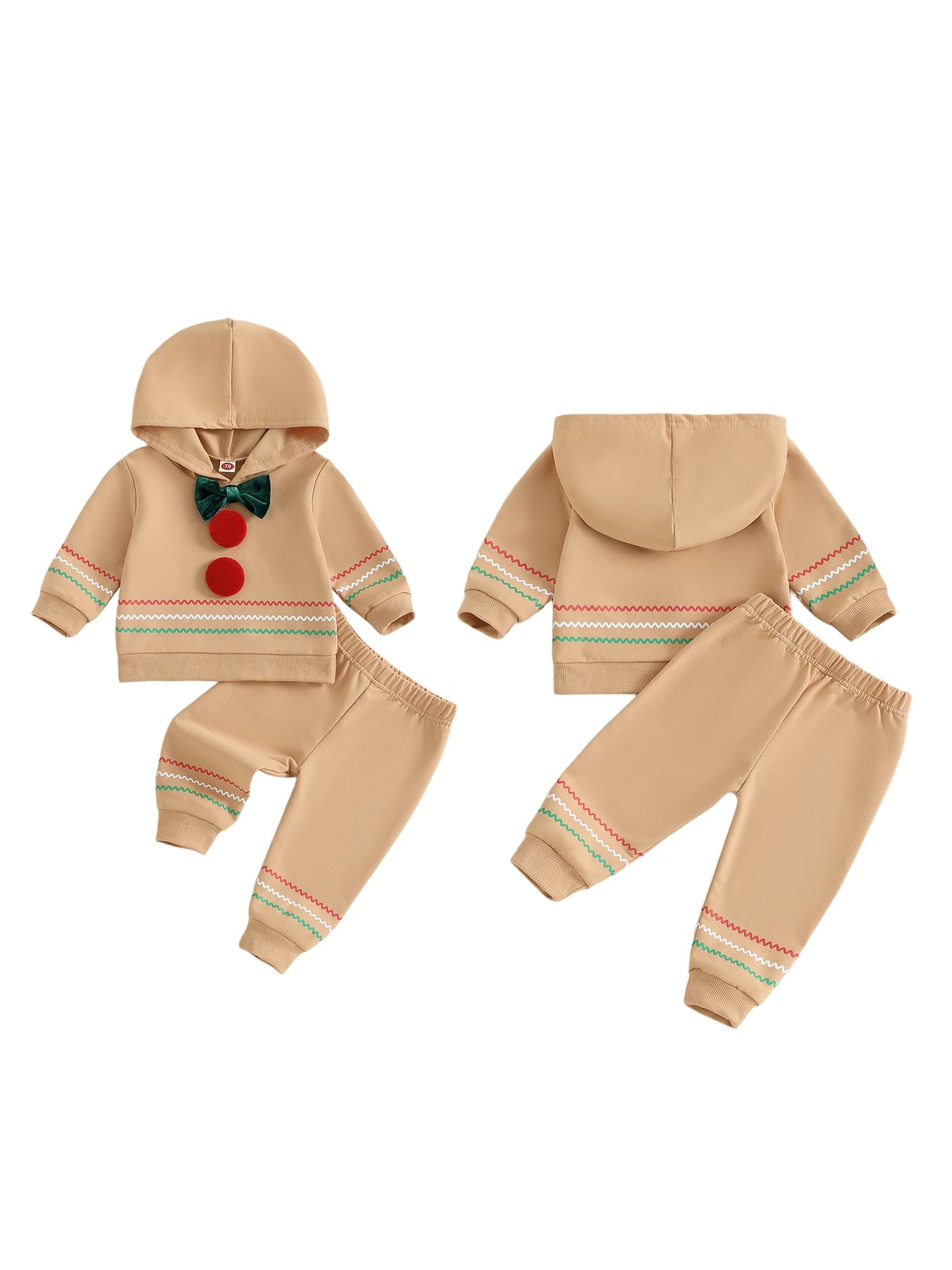 Toddler Christmas Outfit Santa Claus Long Sleeve Hooded Sweatshirt and Elastic Pants 2 Piece Clothes for Baby Boy