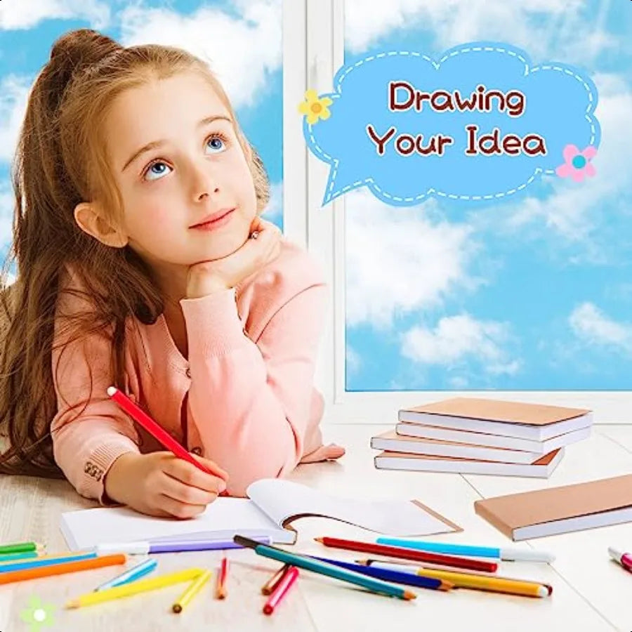 50 Pcs Blank Flip Books Bulk 4.5 x 2.5 Inch Flip Book Paper Animation Flipbook Mini Sketch Pad Kit for Students Drawing Sketchi