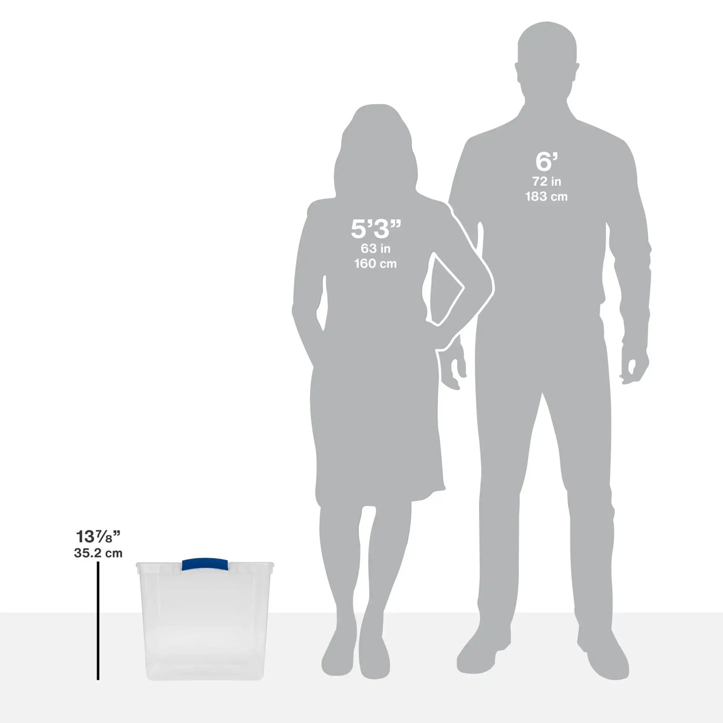 Large Storage Bin 66 Quart Clear Plastic Storage Container with Latch Lid Blue Pack of 6