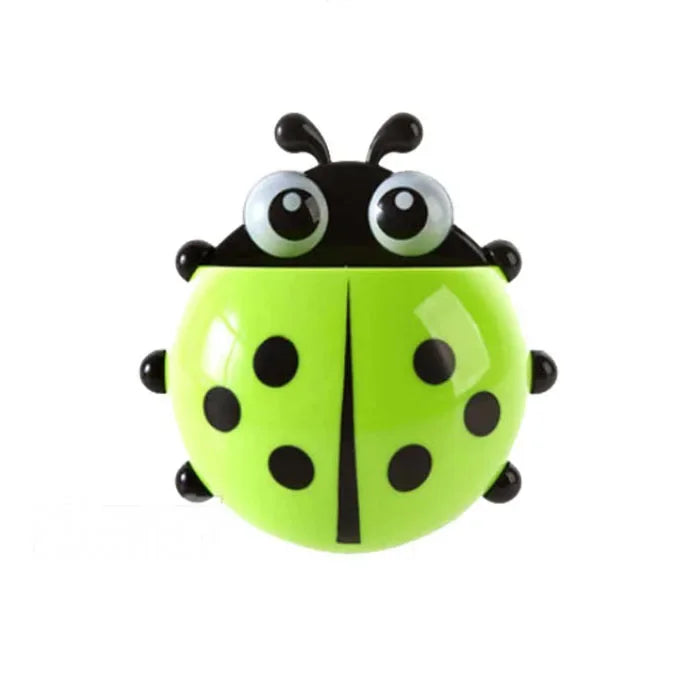 Cute Suction Cup Ladybug Toothbrush Holder Creative Seven-Star Design Children's Bathroom Accessories