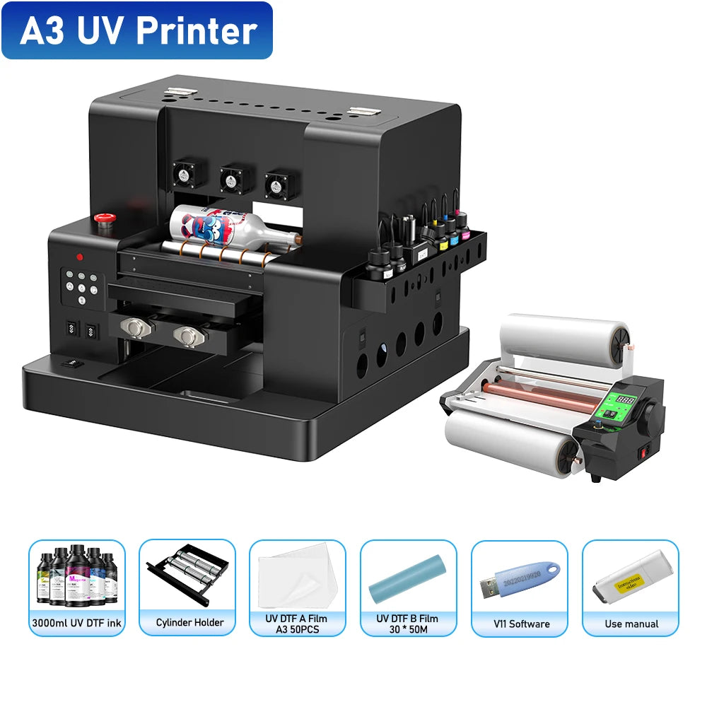 A3 UV DTF Printer XP600 A4 L805 DTF Printing Machine for T-Shirt Metal Wooden Direct Transfer Printing