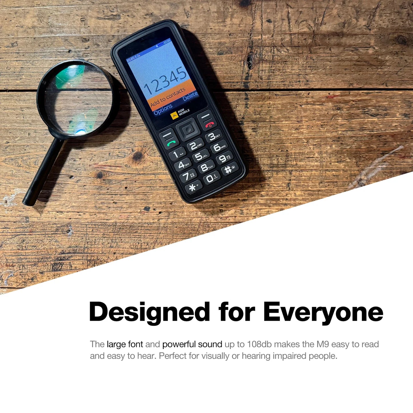 AGM M9 4G Feature Phone 2.4" Screen Russian Or English Keyboard Dual SIM Large Button Big Battery Elderly Waterproof Cellphone