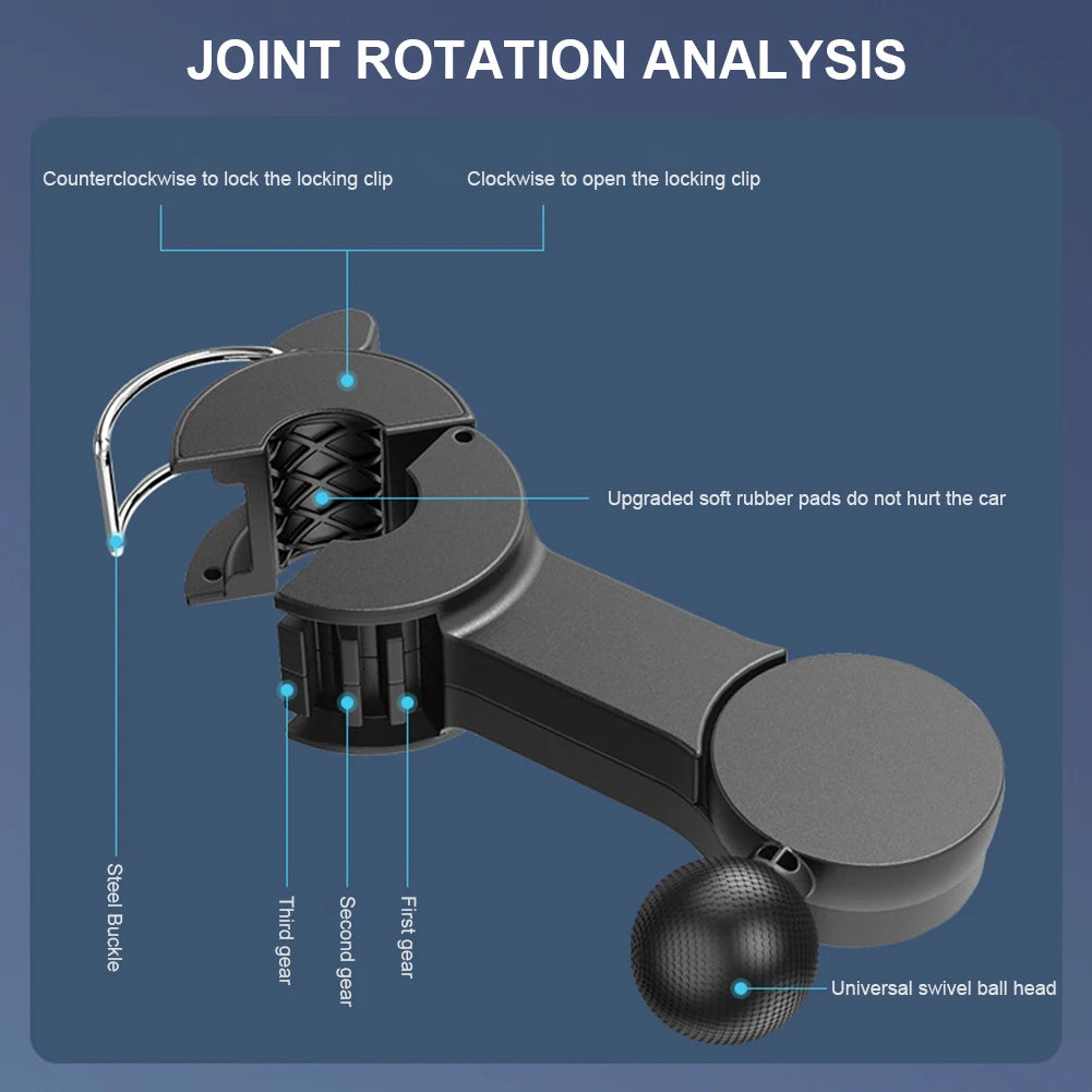 Dual Head Car Seat Back Cooling Fan 360 Degree Rotatable USB Brushless Automotive Fan for Car Home Accessories