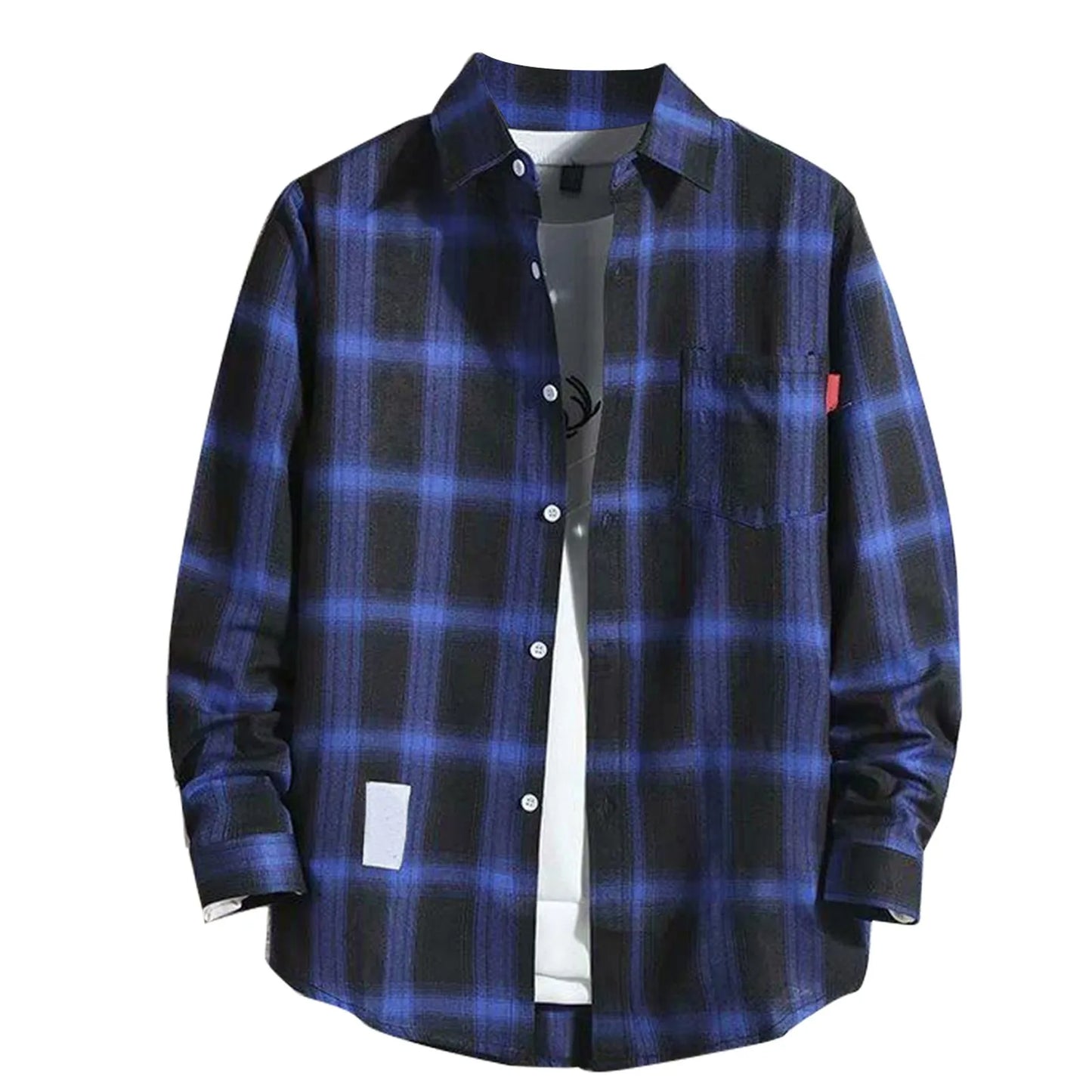 Harajuku Style Yellow Plaid Shirt For Men And Women Casual Loose Fit Long Sleeve British Fashion Trendy Couple Clothing