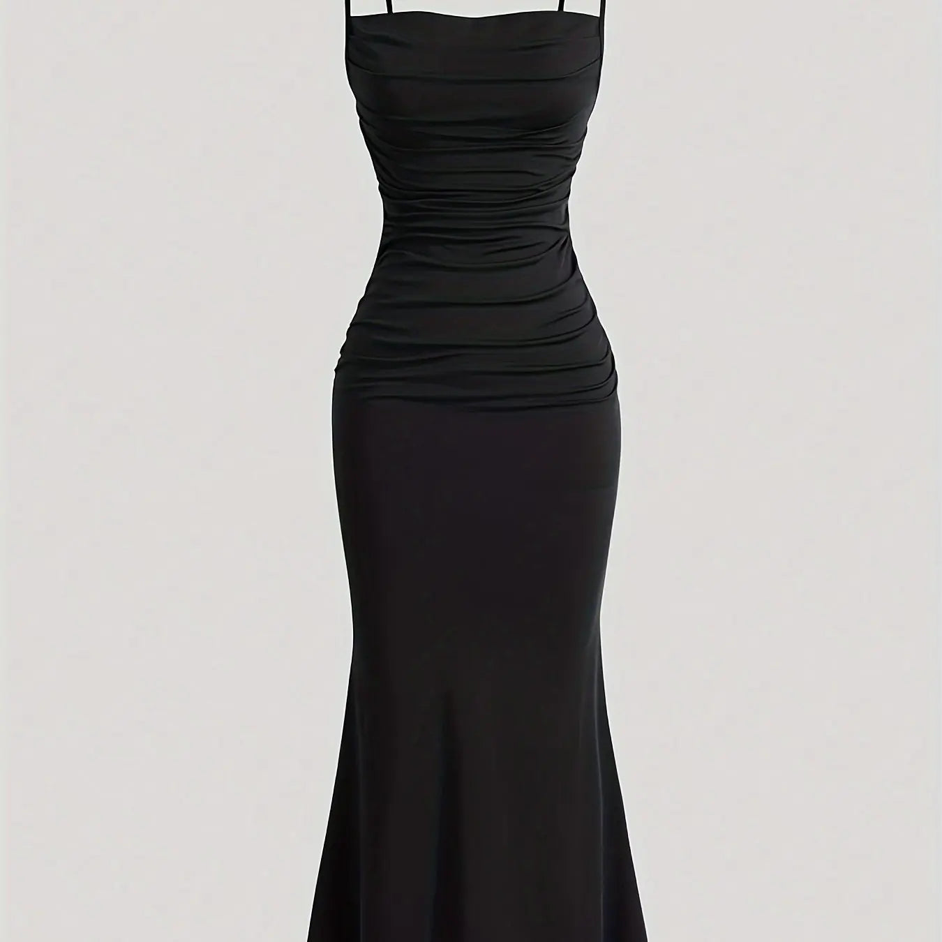 Women's Solid Color Ruched Cami Dress, Elegant Sleeveless Dress for Party Evening Formal Occasions, Ladies Summer Dress