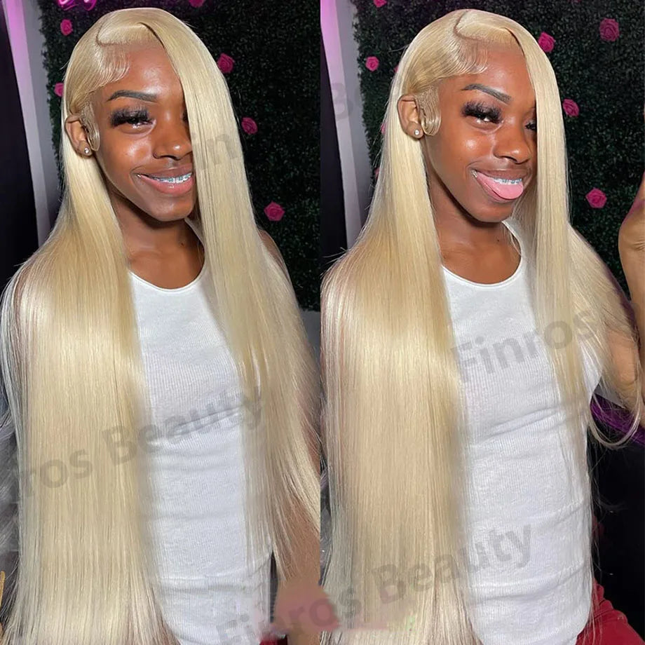 613 Hd Lace Frontal Wig 13x6 Bone Straight Human Hair Wig 13x4 Lace Front Blonde Wigs For Women 30 32Inch Colored Human Hair Wig