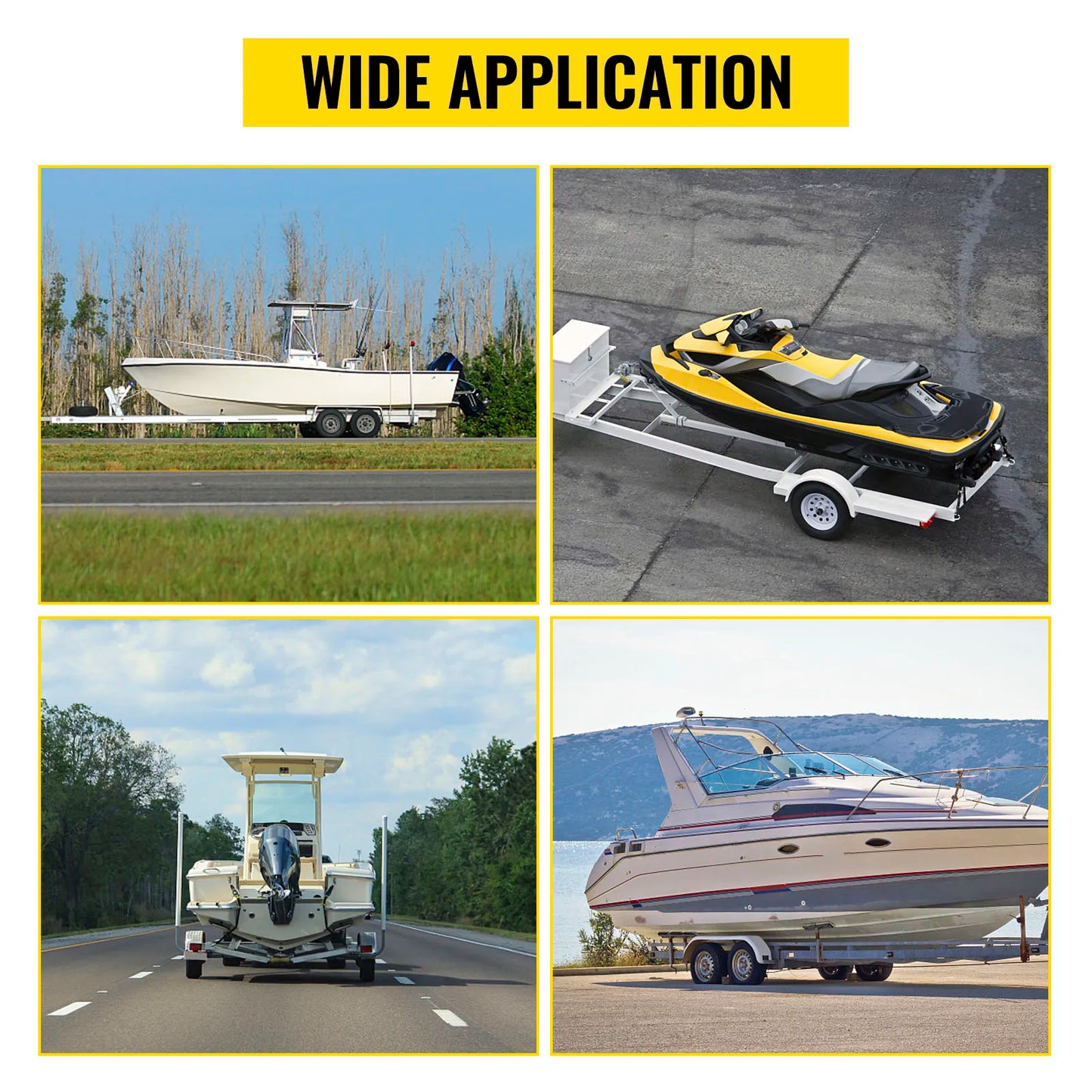 SucceBuy Boat Trailer Guide-ons 22"/ 40"/ 48"/ 60" Steel Trailer Post w/2PCS PVC Tube Covers & Boat Accessories w/Mounting Parts